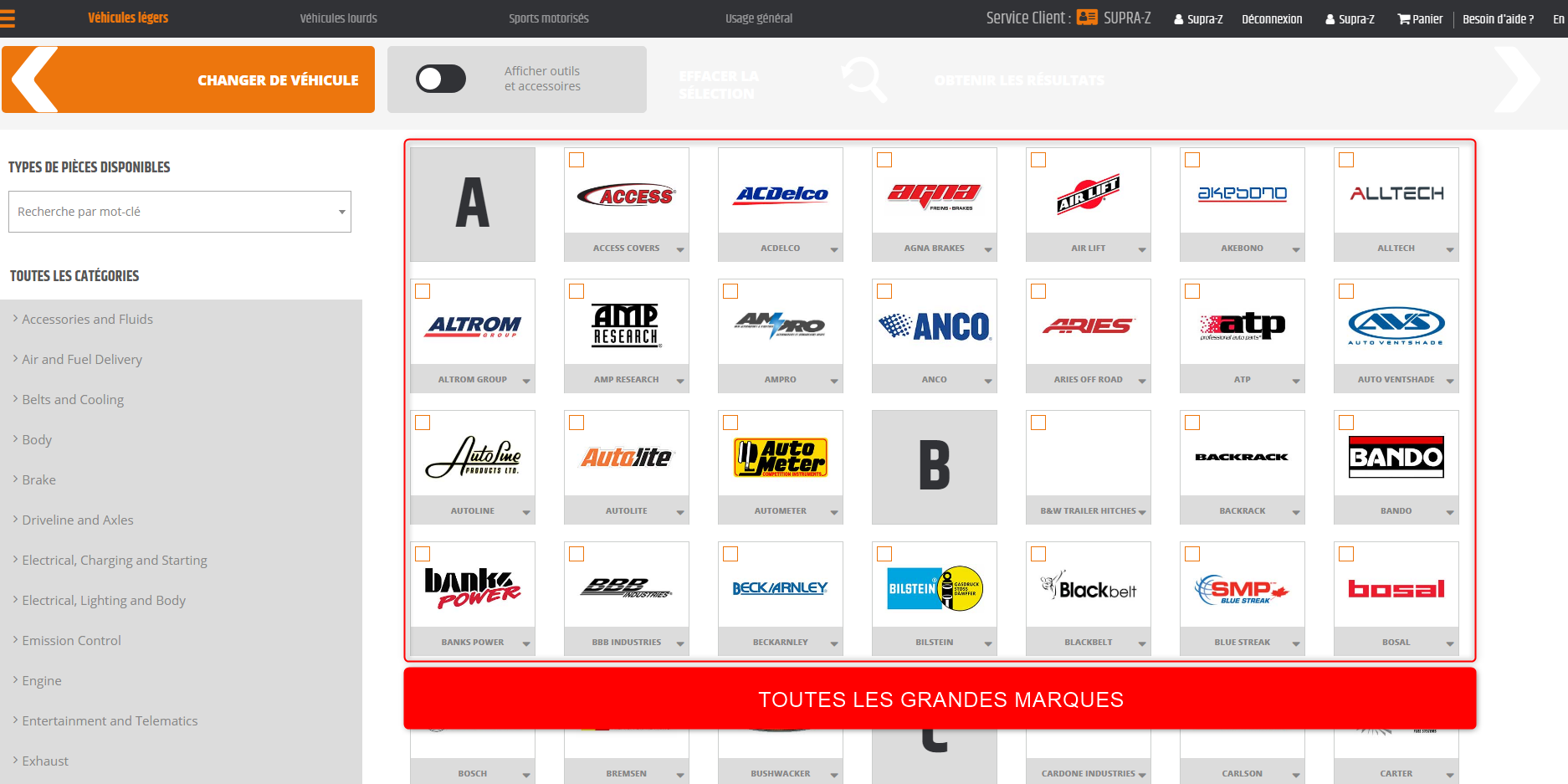 Toutes les grandes marques