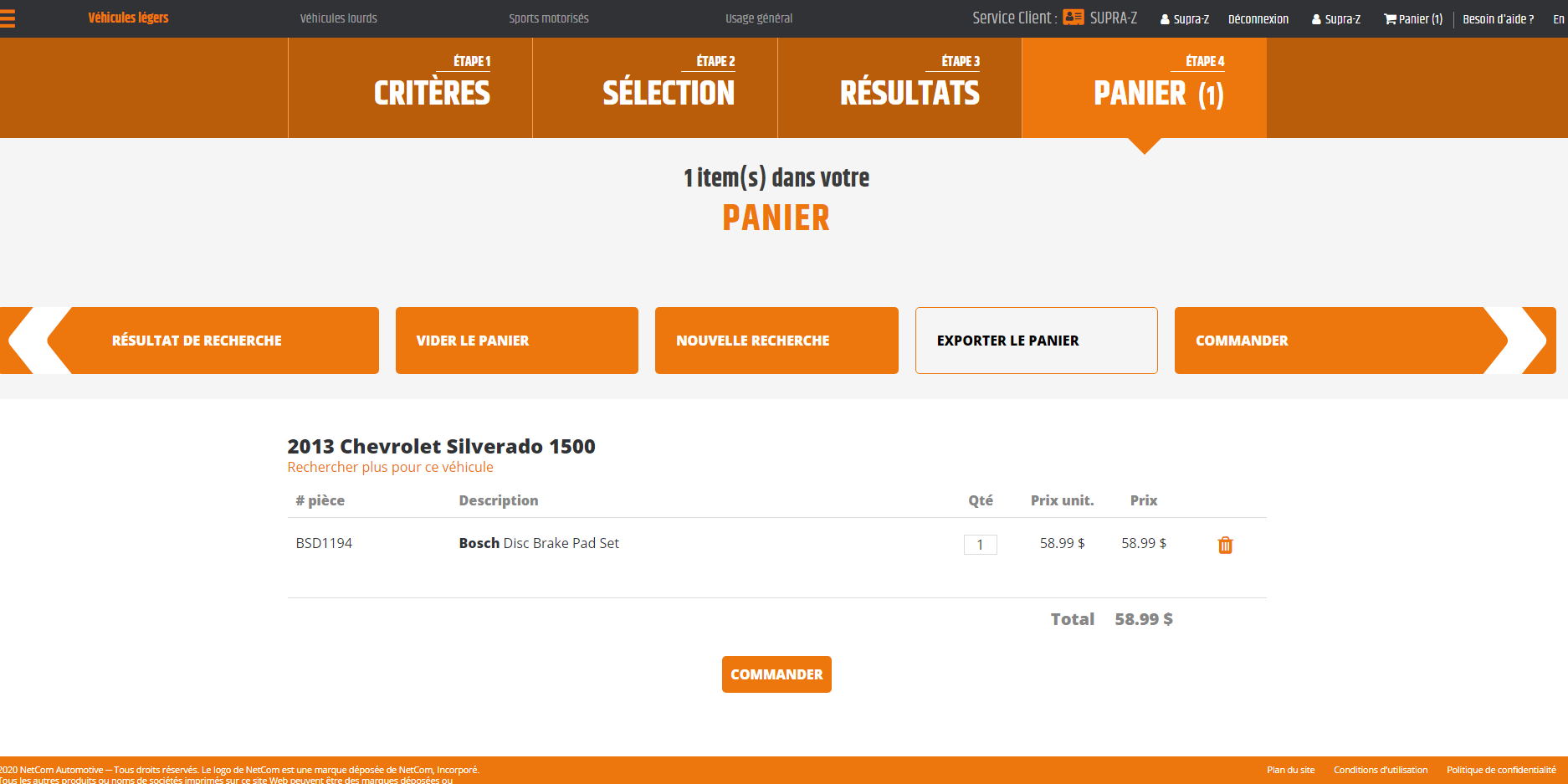 Ajouter vos produits dans le panier